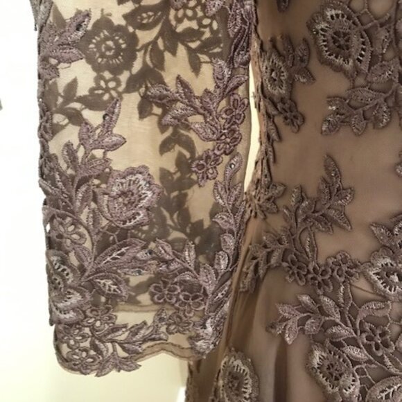 LA FEMME EMBRODERED EMBELLISED GOWN - Picture 6 of 14